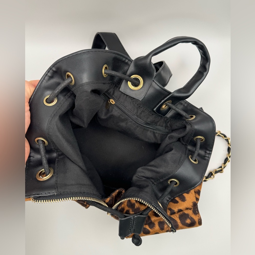 Leopard Print Drawstring Backpack - image 6